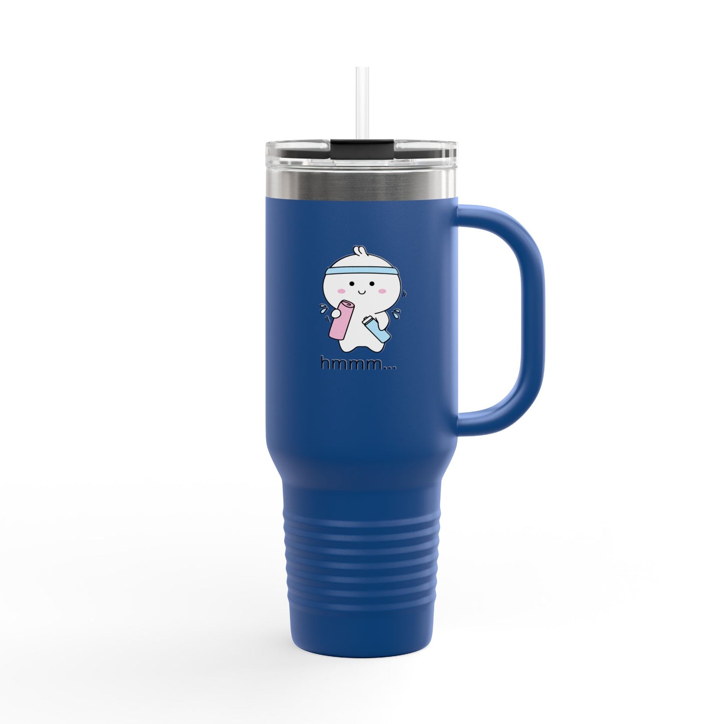 40oz Insulated Travel Mug – Cute Thinking Boba Tea Design (hmmm...)